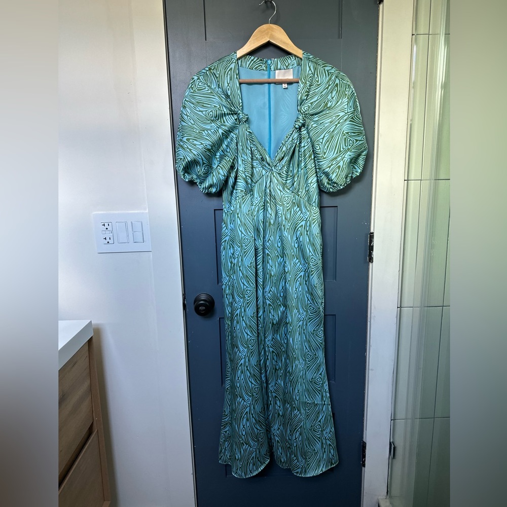 Cinq à Sept CELESTE MULTI Short Sleeve Satin Dress | Size 10